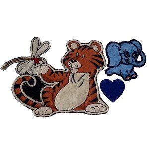 Tiger Dragon Fly Elephant Heart VTG Sew On Novelty Embroidered patches